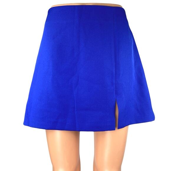 NEW Endless Rose Blue High Waisted Slit Tennis Golf Mini A-Line Skirt Skort Sz L - Picture 1 of 4